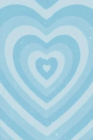 Concentric Hearts Pastel Blue Wallpaper