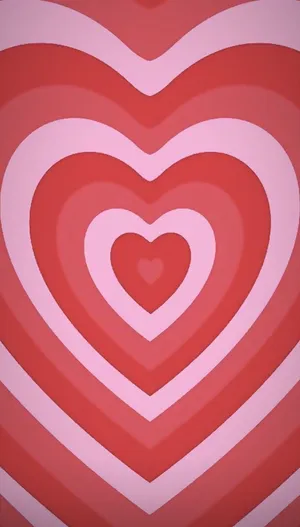 Concentric Hearts Pattern Wallpaper