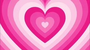 Concentric Hearts Pink Aura Wallpaper