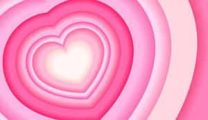 Concentric Hearts Pink Gradient Background Wallpaper