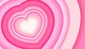 Concentric Hearts Pink Gradient Background Wallpaper