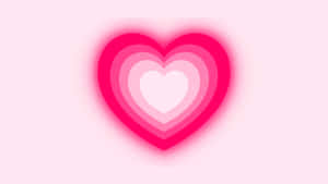 Concentric Hearts Pink Gradient Background Wallpaper