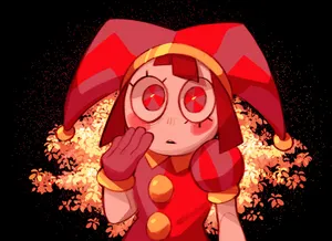 Concerned Anime Characterwith Red Eyes Wallpaper