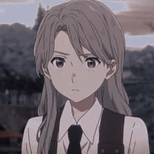 Concerned Anime Girl Portrait Wallpaper