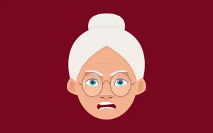 Concerned Grandmother Cartoon Wallpaper