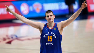 Confident Shot Nikola Jokic Wallpaper