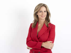 Confident Womanin Red Blazer Wallpaper