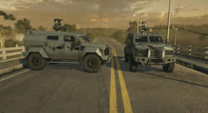 Confrontation On The Battlefield - Military Vehicles In Action Wallpaper