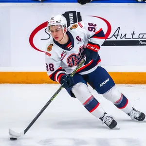 Connor Bedard Hockey Action Shot Wallpaper