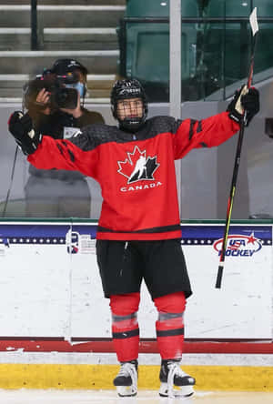 Connor Bedard Team Canada Celebration Wallpaper