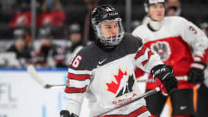Connor Bedard Team Canada Hockey Action Wallpaper