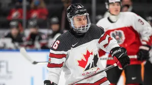 Connor Bedard Team Canada Hockey Action Wallpaper