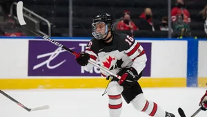 Connor Bedard Team Canada Hockey Action Wallpaper