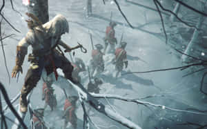 Connor Kenway Bravely Stands In The Assassin's Creed Iii Scene Wallpaper