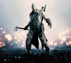 Connor Kenway In Action Against The Wilderness Wallpaper