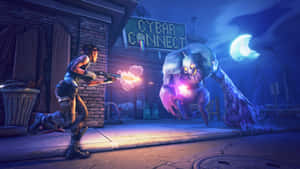 Conquer The Battle Royale With Fortnite Purple Wallpaper