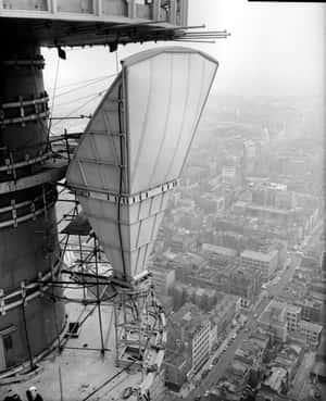 Construction Of Bt Tower Monochrome Wallpaper