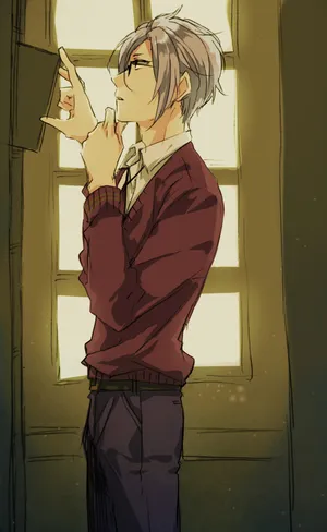 Contemplative_ Anime_ Character_by_ Window Wallpaper