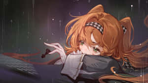 Contemplative Anime Girl Rainy Window Wallpaper