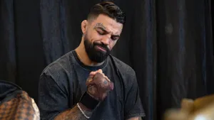 Contemplative Fighter Mike Perry Wallpaper