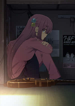 Contemplative Guitarist Anime Scene Wallpaper