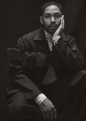 Contemplative Manin Monochrome Wallpaper