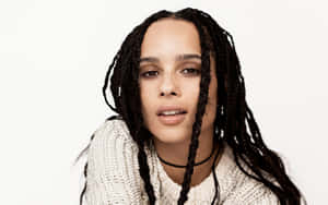 Contemplative Portrait Zoe Kravitz Wallpaper