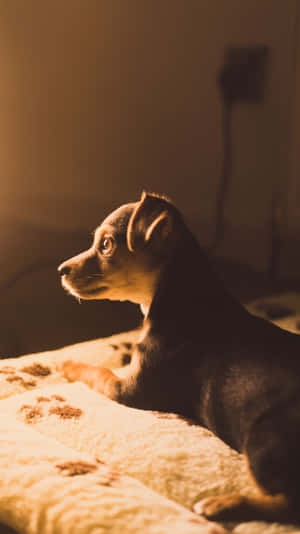 Contemplative_ Puppy_in_ Warm_ Light.jpg Wallpaper