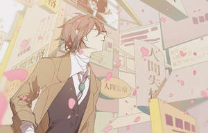 Contemporary Anime Art - Dazai In Aesthetic Illustration Wallpaper