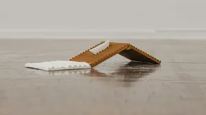 Contemporary Art Sculpture Fallen Staircase Wallpaper