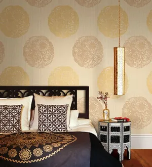 Contemporary Modern Blithe Turquoise Floral Wall Wallpaper