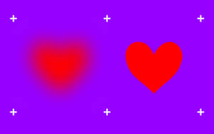 Contrasting Hearts Purple Background Wallpaper