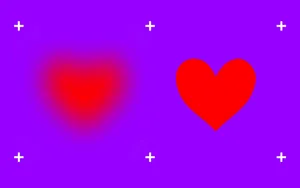 Contrasting Hearts Purple Background Wallpaper