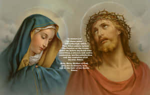 Contrite Jesus And Mary Wallpaper