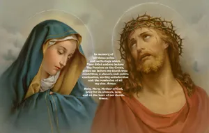 Contrite Jesus And Mary Wallpaper