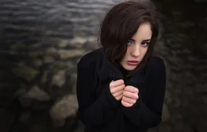 Contrite Woman Wallpaper