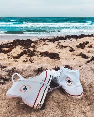 Converse On Beach Wallpaper