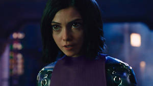 Convincing Alita In Violet Wallpaper