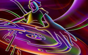 Cool 3d Dj Neon Art Wallpaper