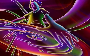 Cool 3d Dj Neon Art Wallpaper