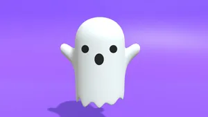 Cool 3d Ghost In Purple Wallpaper