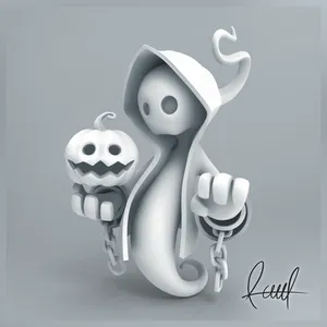 Cool 3d Ghost With Chains Wallpaper