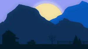 Cool 4k Flat Illustration Art Sunrise Wallpaper