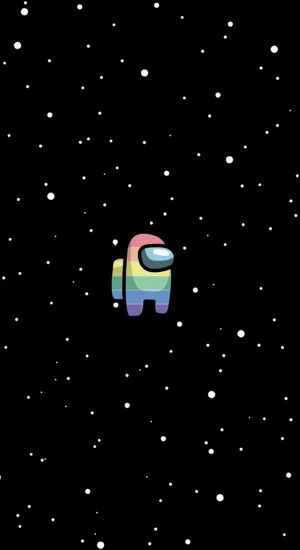 Cool Among Us Rainbow Crewmate Wallpaper