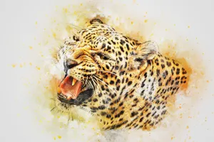 Cool Angry Leopard Art Wallpaper
