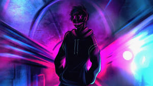 Cool Anime Boy Neon Art Wallpaper