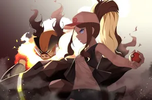 Cool Art Of Hilda And Emboar Wallpaper