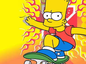Cool Bart Simpson On Skateboard Wallpaper