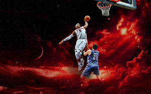 Cool Basketball Red Sky Wallpaper