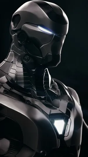 Cool Black Iron Man Close-up Look Iphone Wallpaper